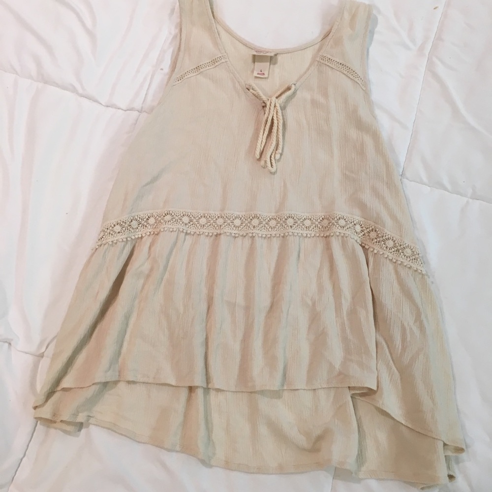 Mossimo supply co. Cream Boho Sleeveless Blouse